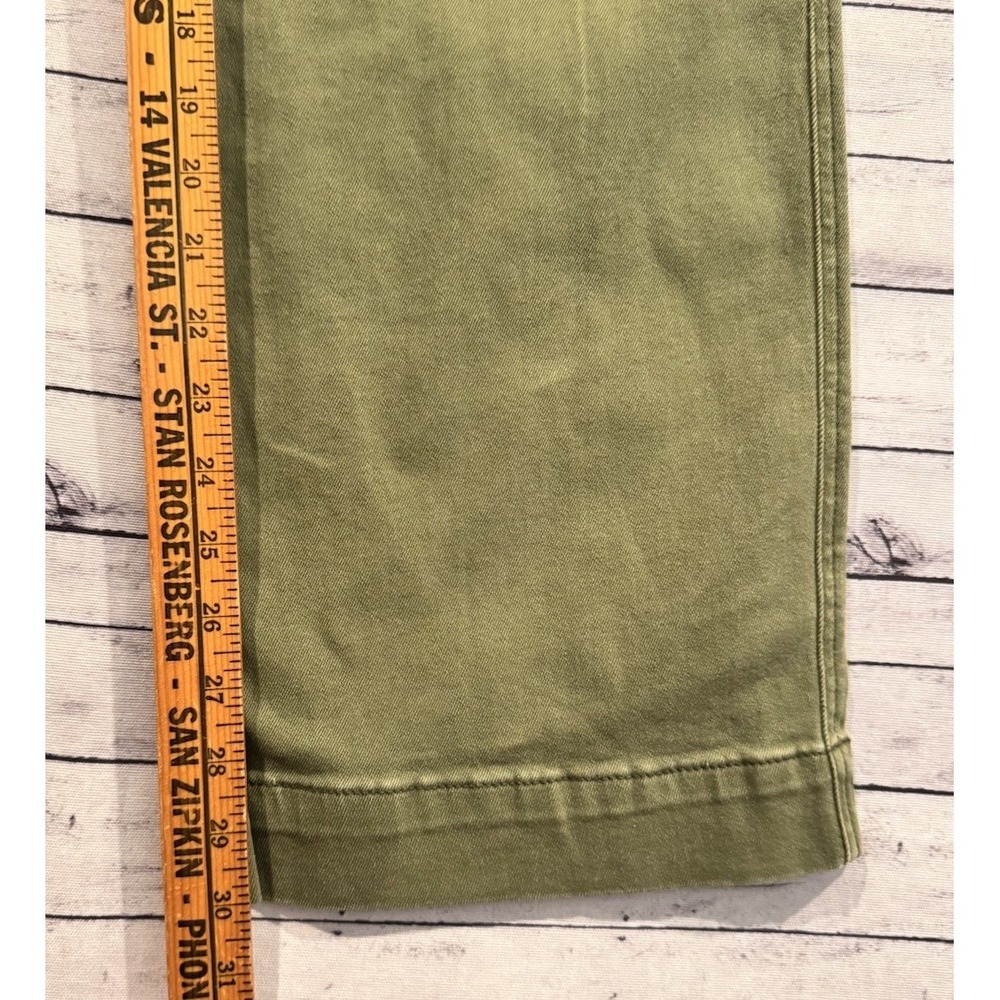 Flamingals Womens Denim Jean Sz M Army Green Cargo Pant Barrel Wide Leg NEW NWT - Picture 7 of 13